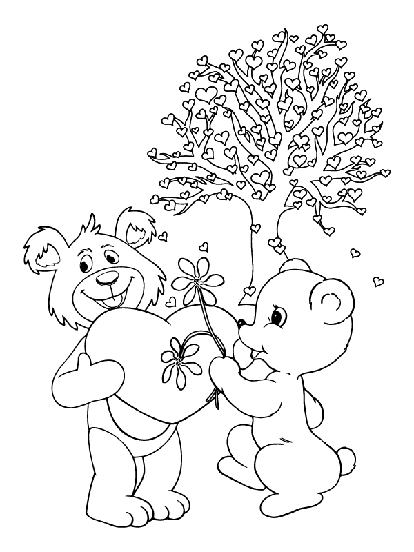 Dibujo de Simple Printable Cute Valentines Coloring Pagepng para Colorear