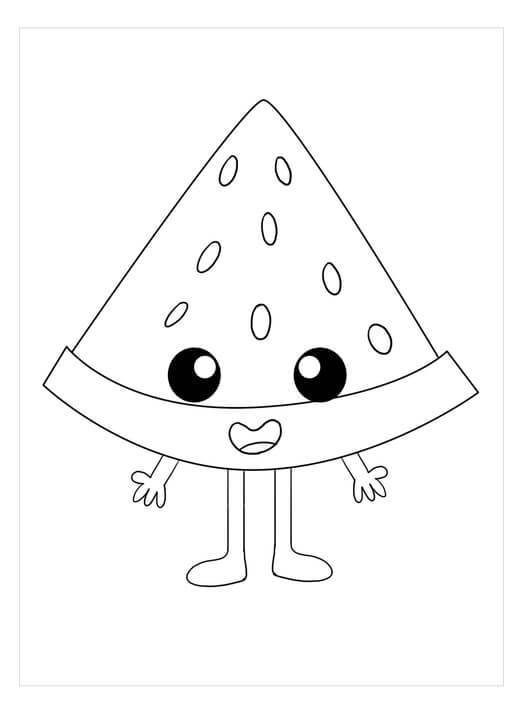 Dibujo de Adorable sandía para Colorear