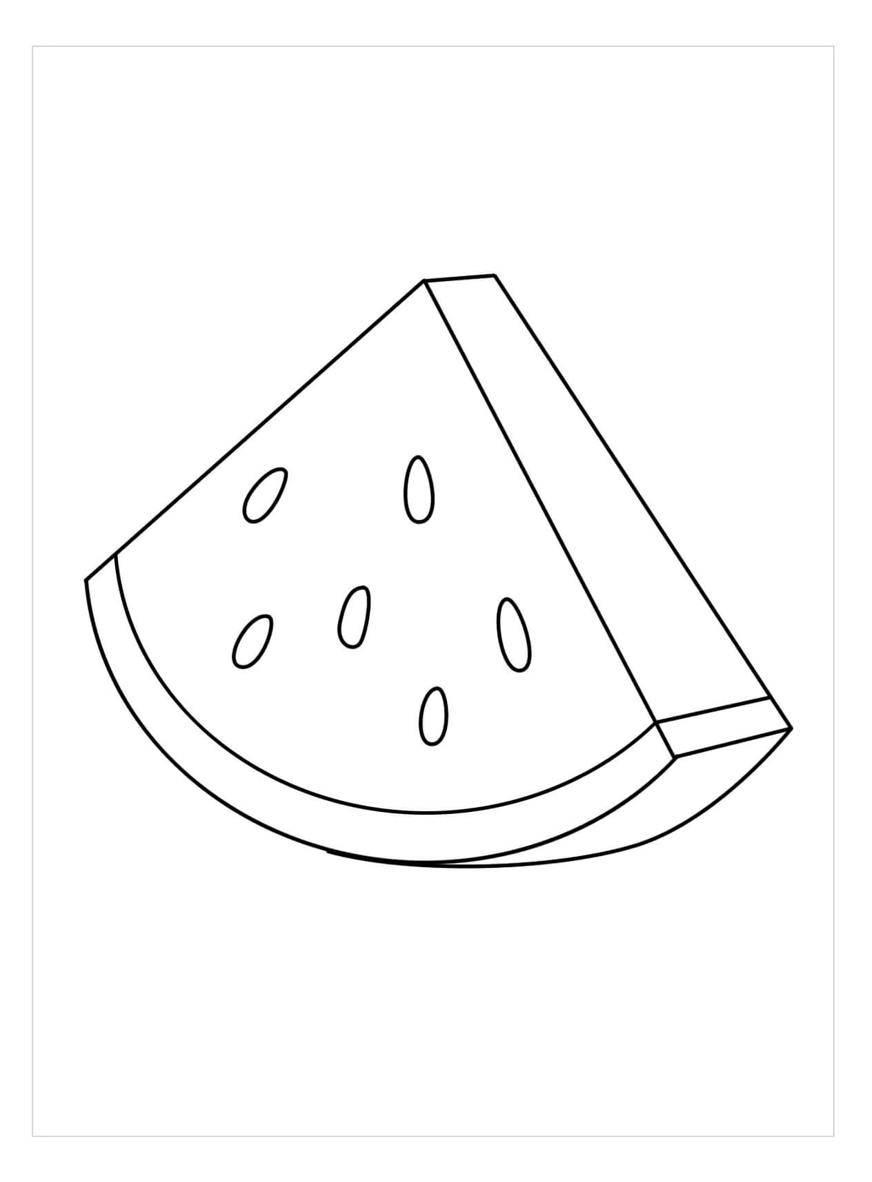 Dibujo de Buena Rodaja de sandía para Colorear