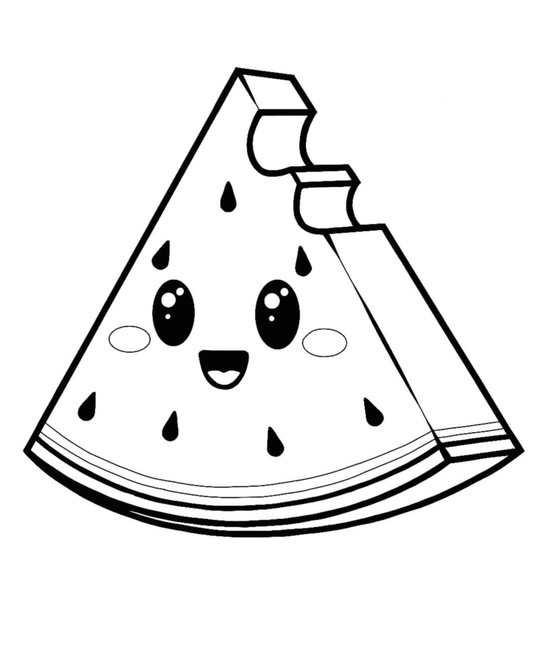 Dibujo de Linda Rebanada de sandía para Colorear