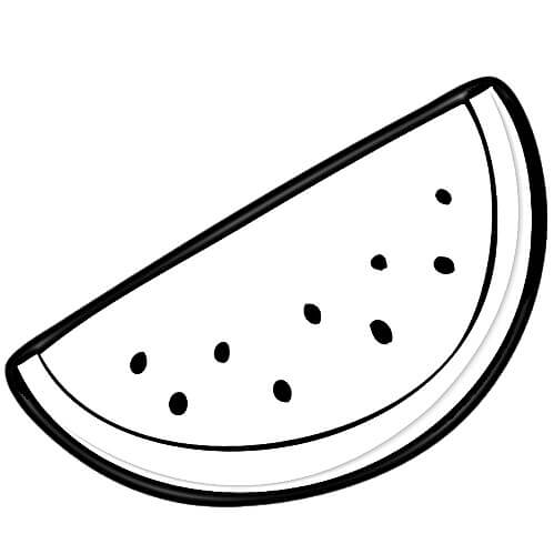 Dibujo de Rebanada de sandía Simple para Colorear