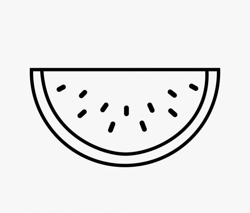 Dibujo de Rodajas de sandía básica para Colorear