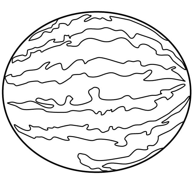 Dibujo de Sandía básica para Colorear