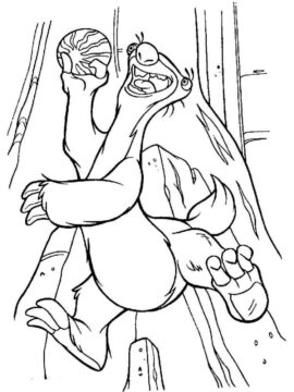Dibujo de Sid Atrapado Sosteniendo una sandía para Colorear
