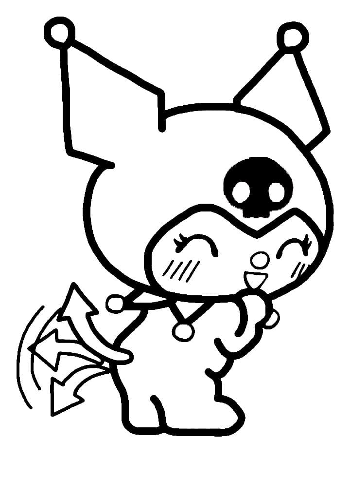 Dibujo de Para Colorear Kuromi Feliz para Colorear