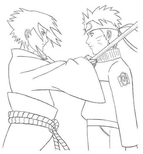 Dibujo de Ataque a Sasuke Naruto para Colorear