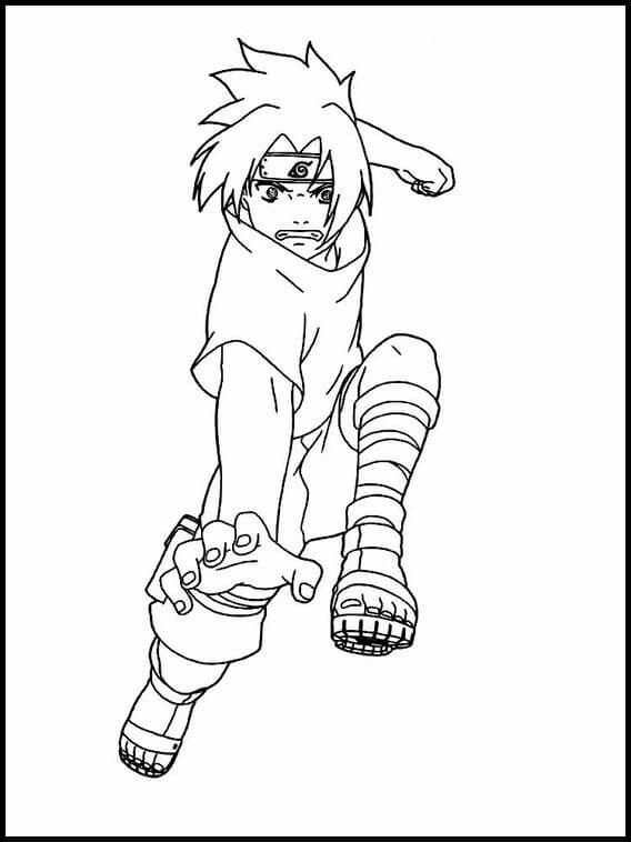 Dibujo de Ataque del pequeño Sasuke para Colorear