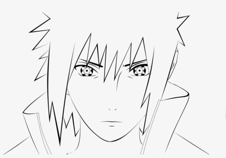 Dibujo de Cabeza Sasuke para Colorear