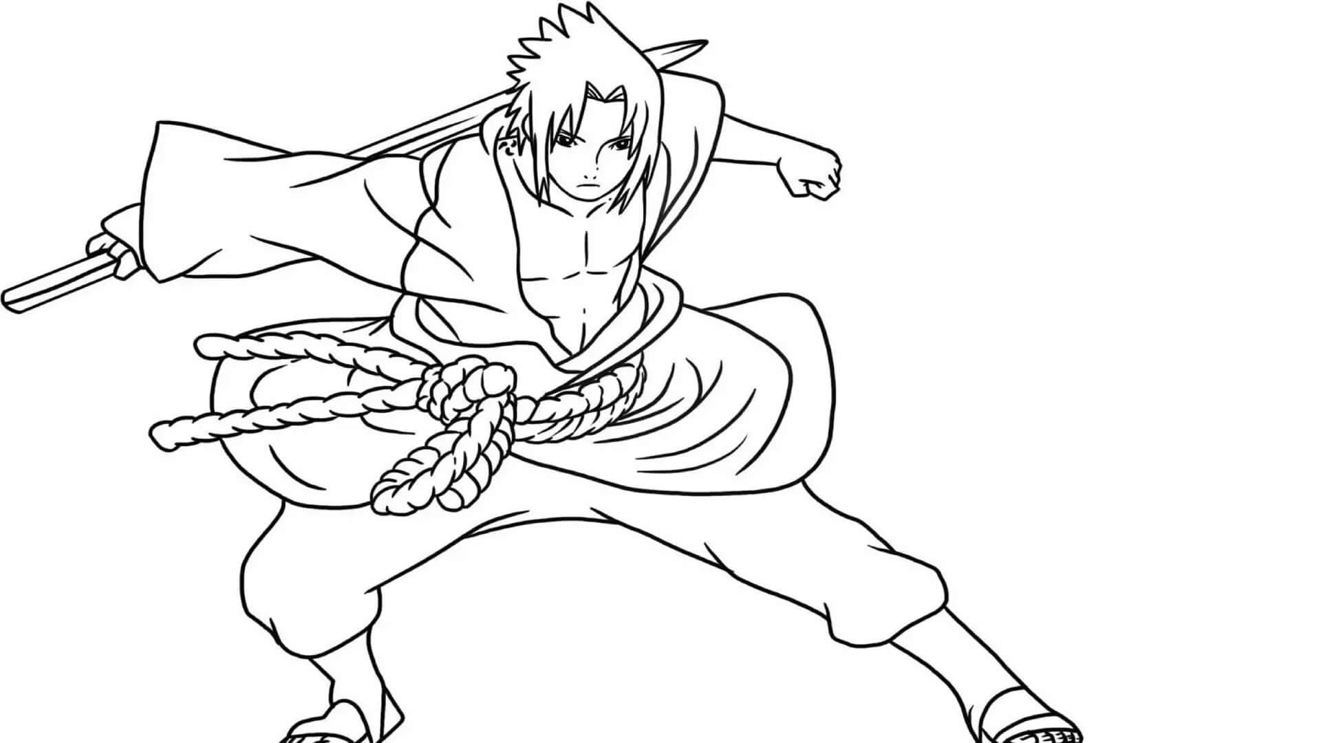 Dibujo de Genial Sasuke para Colorear
