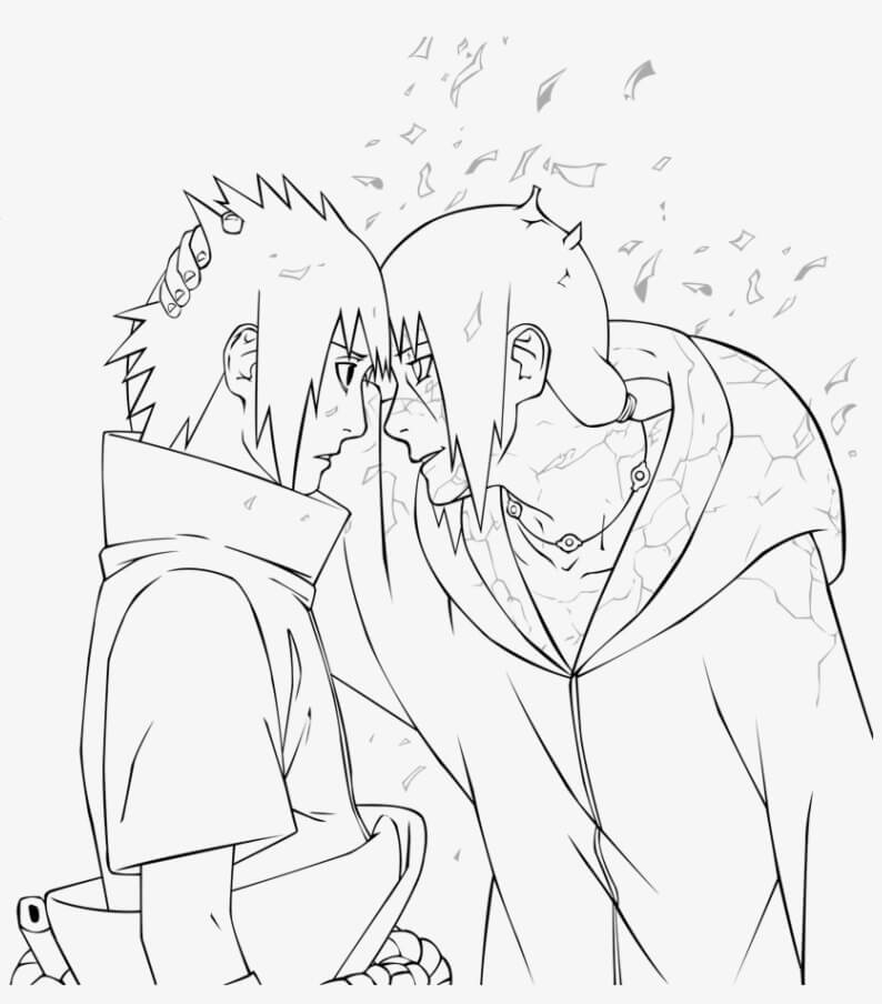 Dibujo de Itachi y Sasuke para Colorear