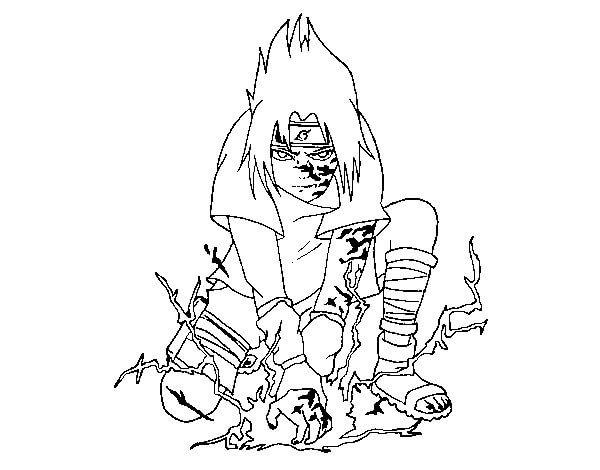Dibujo de Mod Sello Oscuro del pequeño Sasuke para Colorear