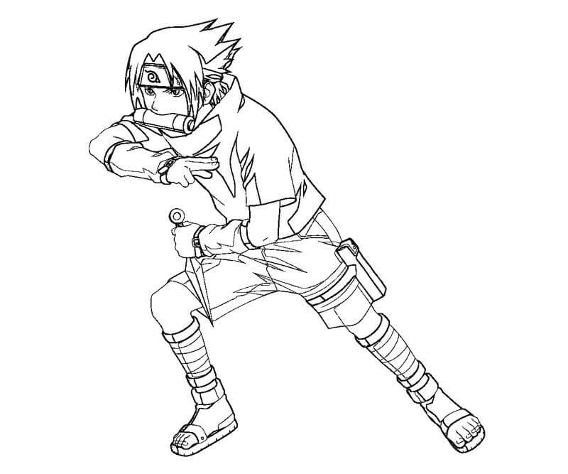 Dibujo de Pelea del pequeño Sasuke para Colorear
