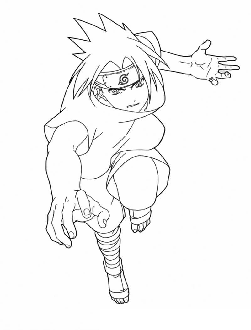 Dibujo de Pequeño Sasuke Maravilloso para Colorear