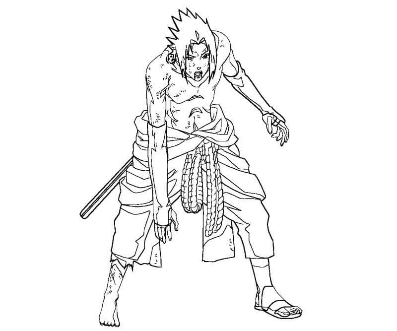 Dibujo de Sasuke Herido para Colorear