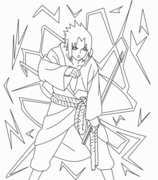 Dibujo de Sasuke Hermoso para Colorear