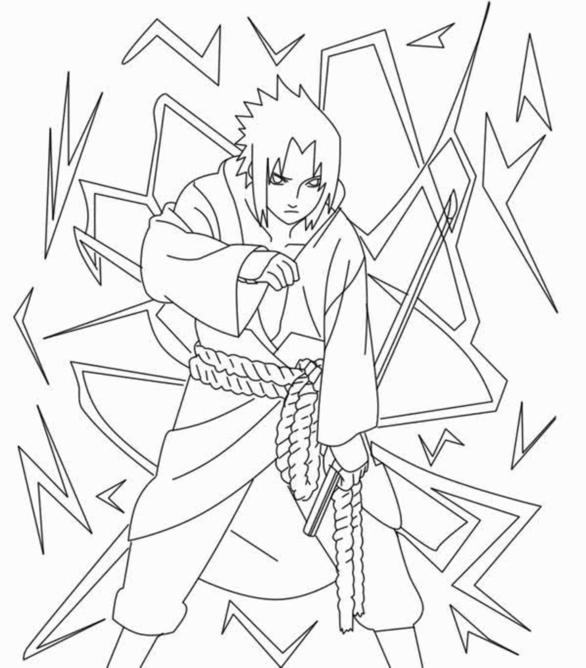 Dibujo de Sasuke Hermoso para Colorear