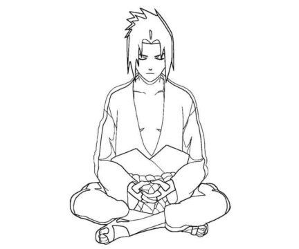 Dibujo de Sasuke Meditando para Colorear