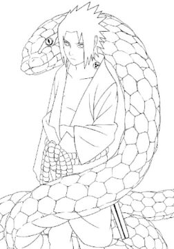 Dibujo de Sasuke y Aoda para Colorear