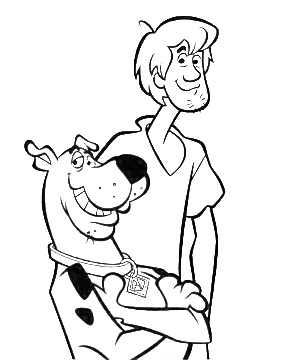 Dibujo de Peludo y Scooby Doo para Colorear