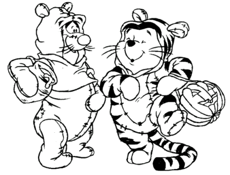 Dibujo de Scooby Doo y Pooh para Colorear