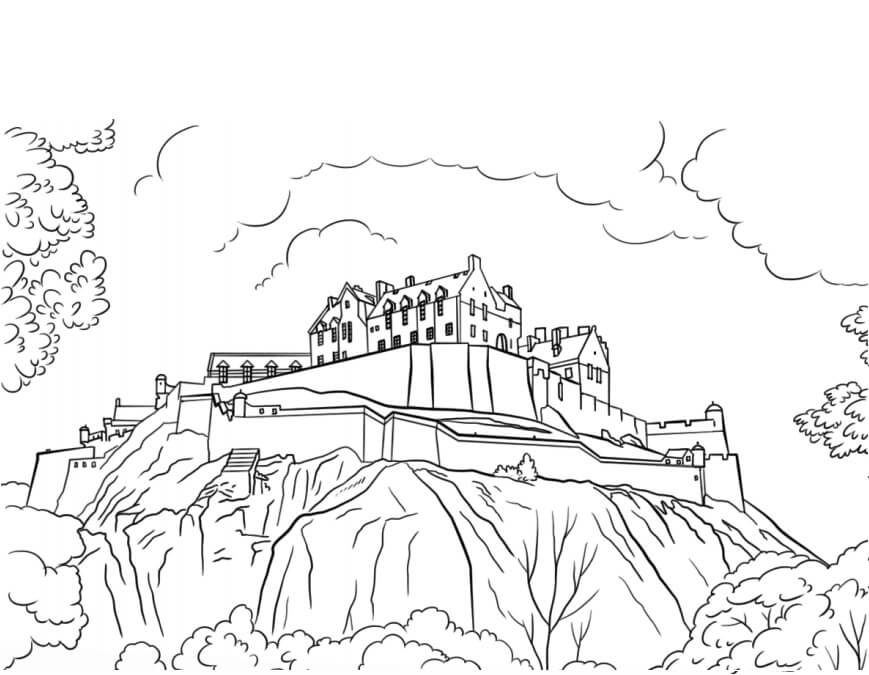 Dibujo de El Castillo de Edimburgo para Colorear