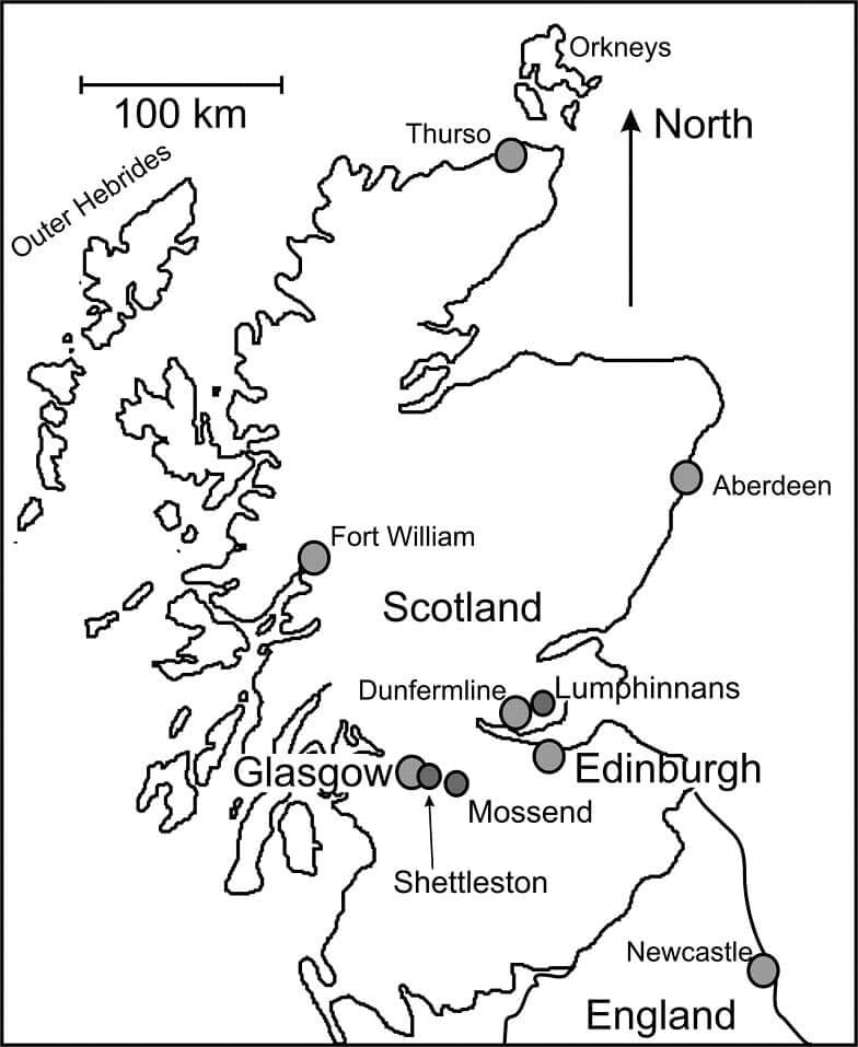 Dibujo de Mapa de Escocia para Colorear