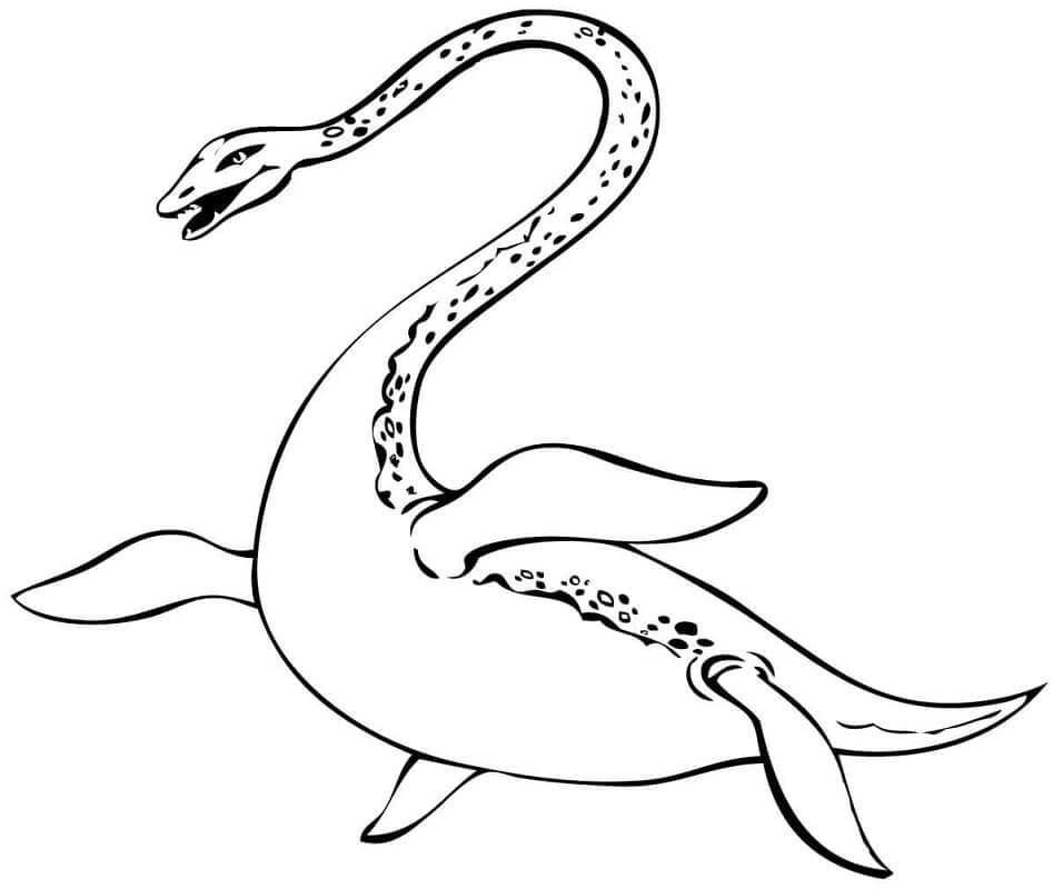 Dibujo de Monstruo del Lago Ness para Colorear