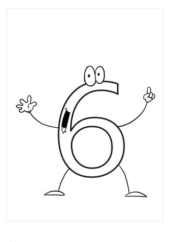 Dibujo de Número Perfecto Seis para Colorear