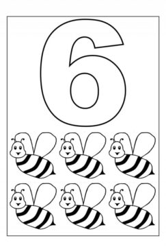 Dibujo de Número Seis y Seis Uno para Colorear