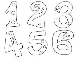 Dibujo de Número Uno a Seis para Colorear
