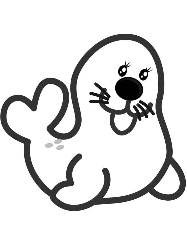 Dibujo de Adorable Sello para Colorear