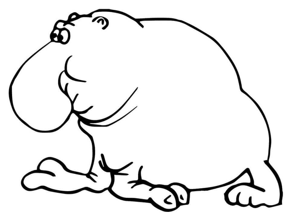 Dibujo de Elefante Marino Gracioso para Colorear