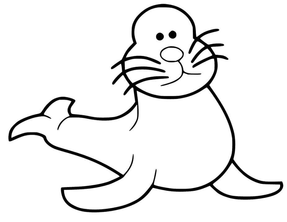Dibujo de Sello de Dibujos Animados para Colorear