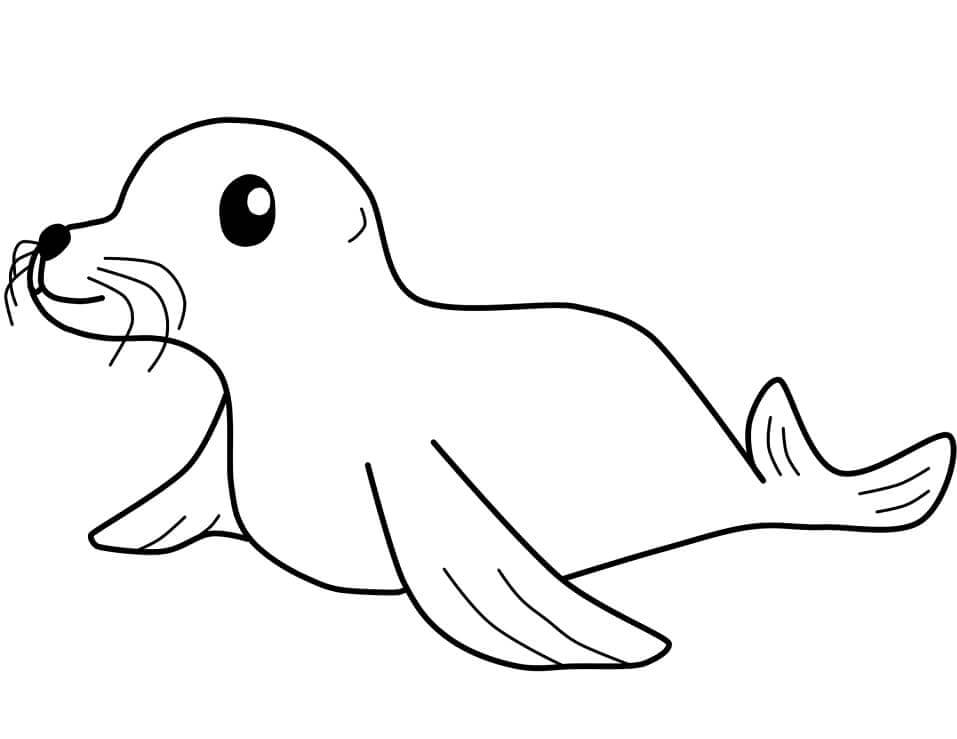 Dibujo de Un Lindo Sello para Colorear