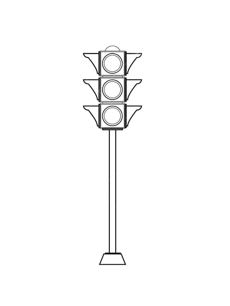 Dibujo de Árbol de Semaforo para Colorear