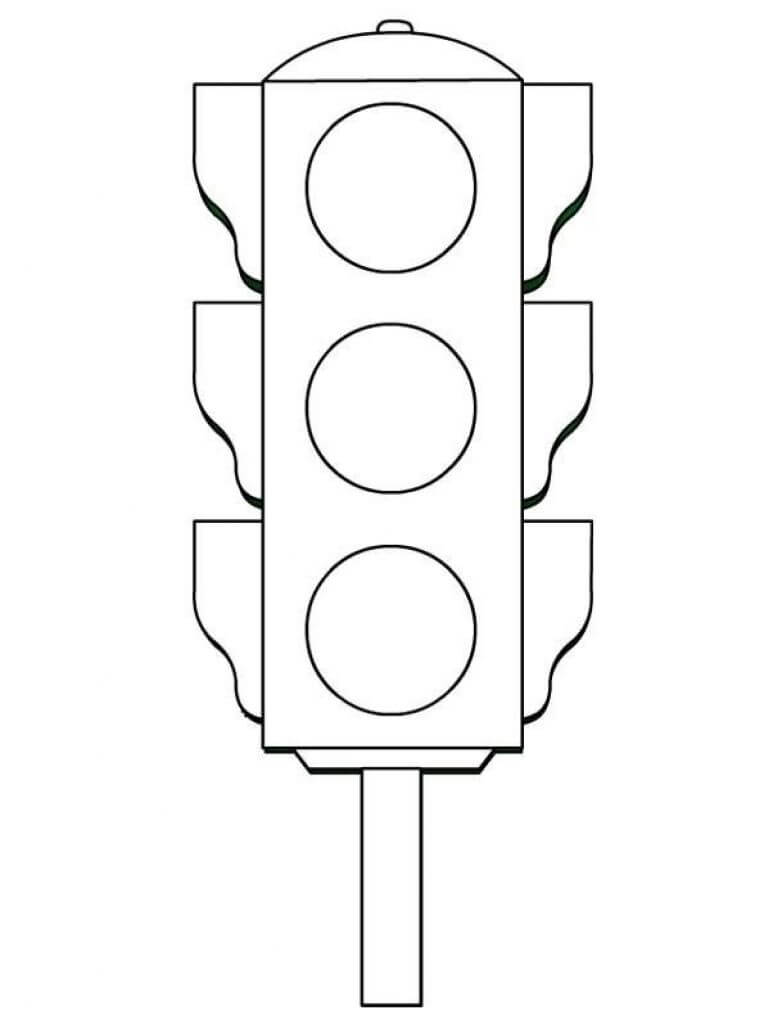 Dibujo de Bonito Semaforo para Colorear