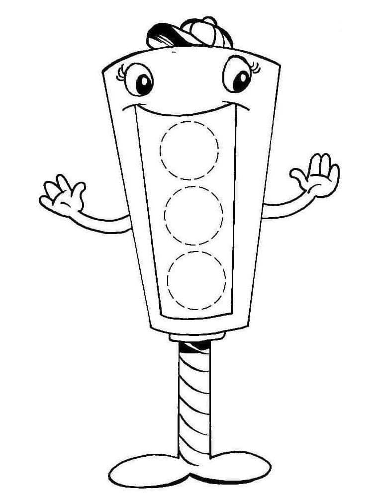 Dibujo de Precioso Semaforo para Colorear