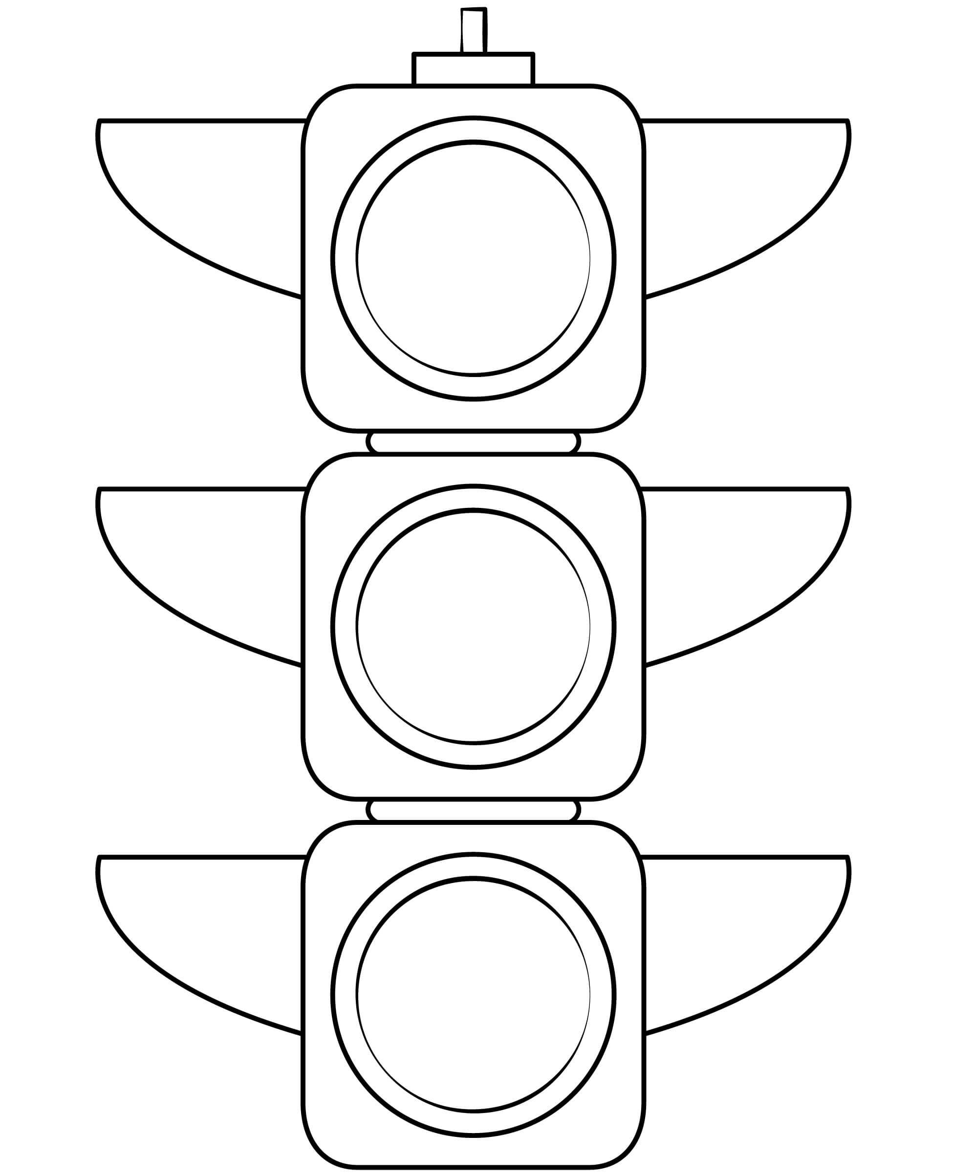 Dibujo de Semaforo Gratis para Colorear