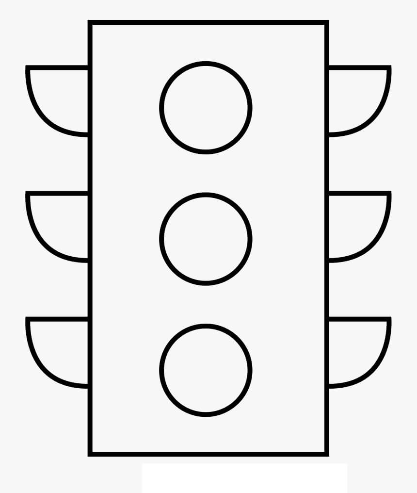 Dibujo de Semaforo Imprimible para Colorear