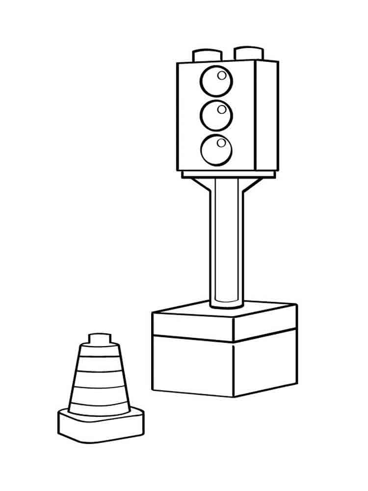 Dibujo de Semaforo Lego para Colorear
