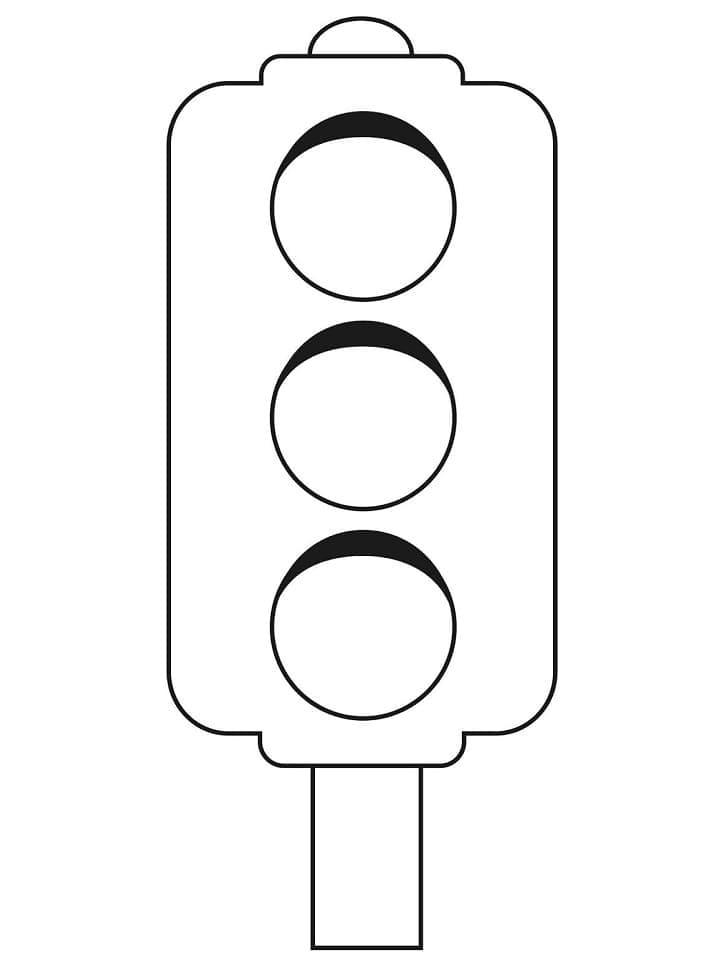 Dibujo de Semaforo Muy fácil para Colorear