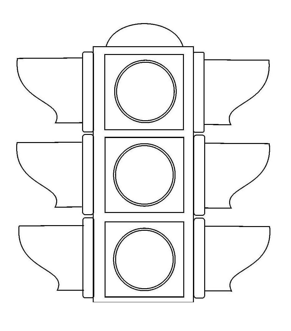 Dibujo de Semaforo Perfecto para Colorear