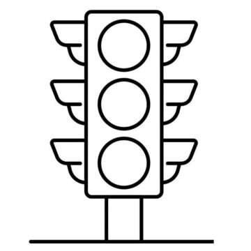 Dibujo de Semaforo Sencillo para Colorear