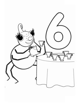 Dibujo de Señorita araña Tomando Te para Colorear