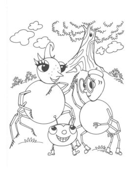 Dibujo de Señorita araña y Marido para Colorear