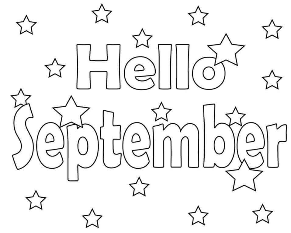 Dibujo de Hola Septiembre para Colorear