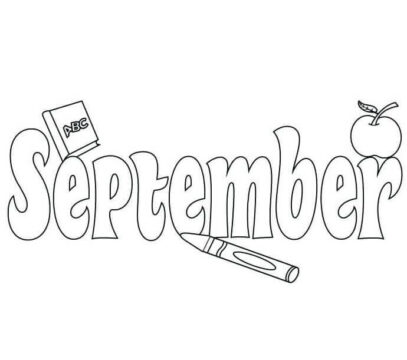 Dibujo de Regreso a la Escuela 1 de Septiembre para Colorear