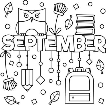 Dibujo de Regreso a la Escuela Septiembre para Colorear
