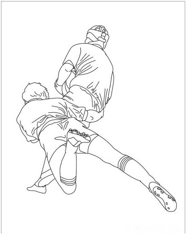 Dibujo de Sergio Ramos y Mohamed Salah para Colorear