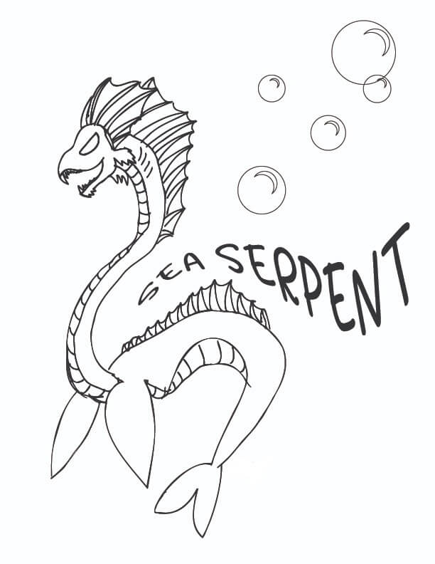 Dibujo de Serpiente de Mar para Colorear